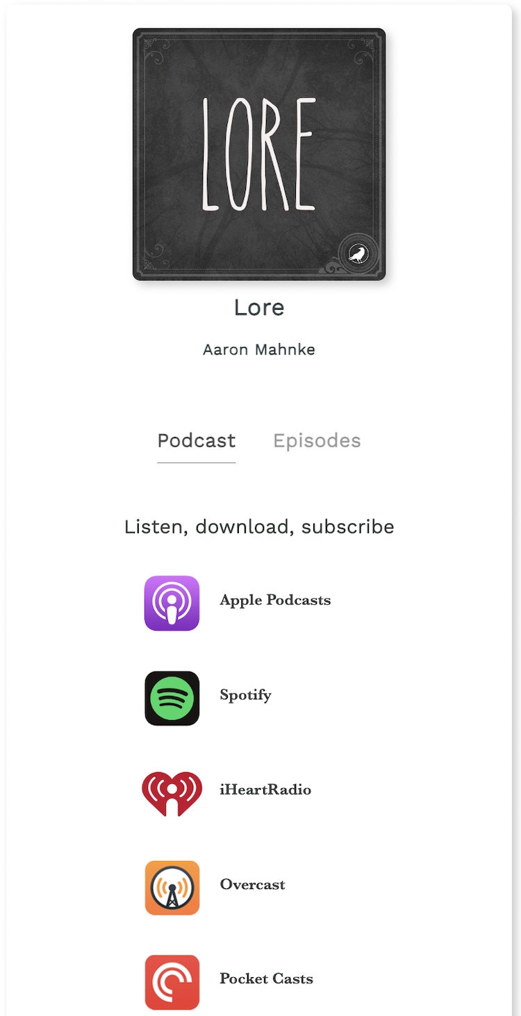plnk.to/lore podcast link example screenshot